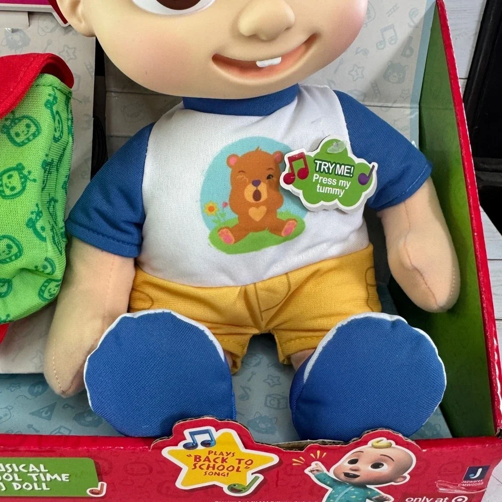 CoComelon JJ Musical Plush Doll Toy w Backpack New‎